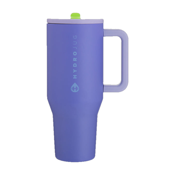Termo HydroJug Viajero 32oz Lime Rickey lila con sorbete verde y asa