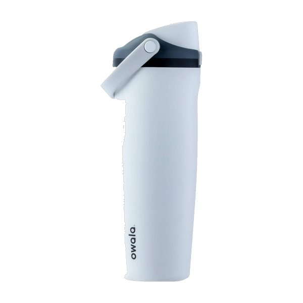 Termo Owala Sway 30oz blanco con detalle negro, asa y sorbete