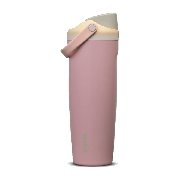 Termo Owala FreeSip Sway 30oz color rosa pastel con asa